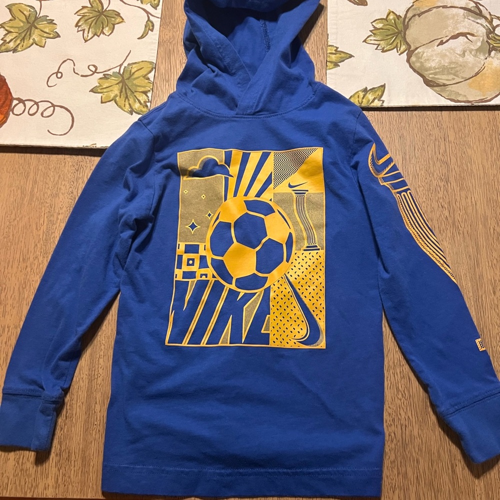 Nike Kids Blue and Yellow Soccer Hoodie